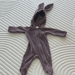 kate quinn Mauve Bunny-Ear Footed One-Piece